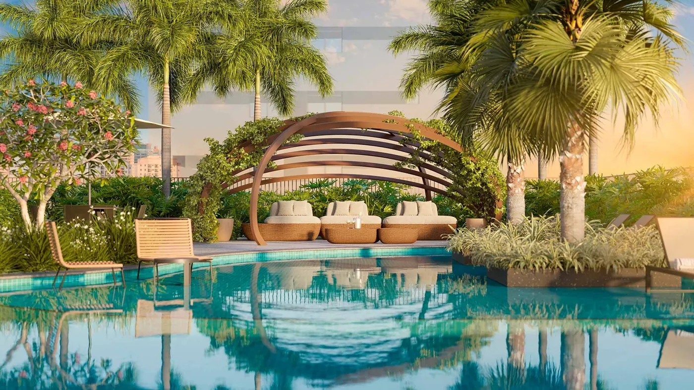 Perspectiva Artística da Piscina — Garden Design Private Park Residence